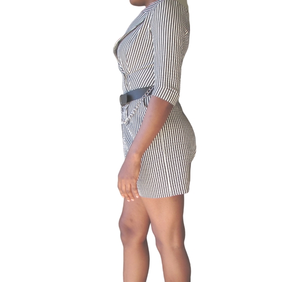 Black and White Striped Romper - Picture 3 of 3